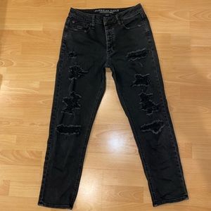 washed-out black american eagle vintage jeans